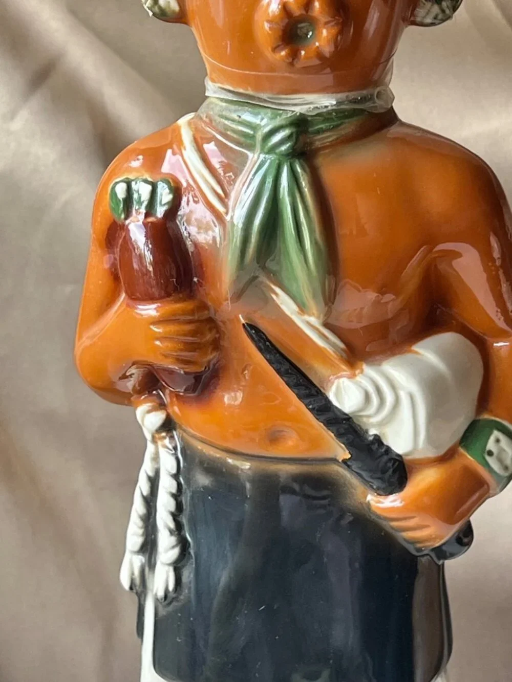 Ezra Brooks Decanter 101 Heritage Koyemsi Mudhead Kachina Doll Ceramic 13.5